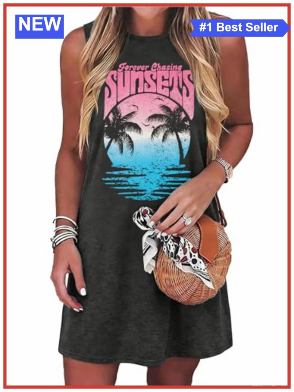 MYHALF Beach Sunshine Tank Dress